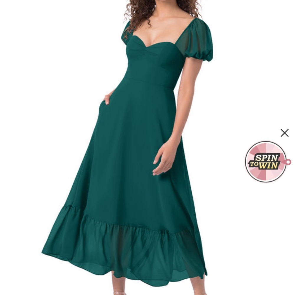 Azazie Baby dress size A10 color peacock